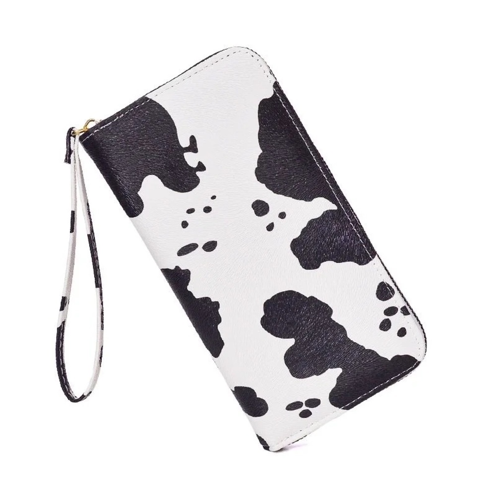 Stylish Black and White Cow print  Women's Wristlet